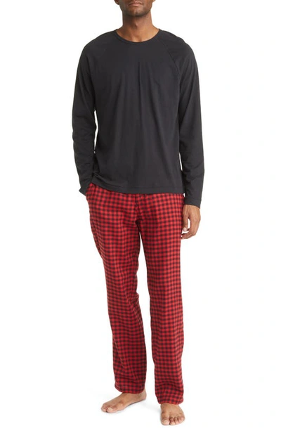 Shop Ugg Steiner Pajamas In Black / Red Check