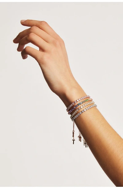 Ted Baker Melrah Icon Crystal Slider Bracelet In Rose Gold Rainbow Crystal