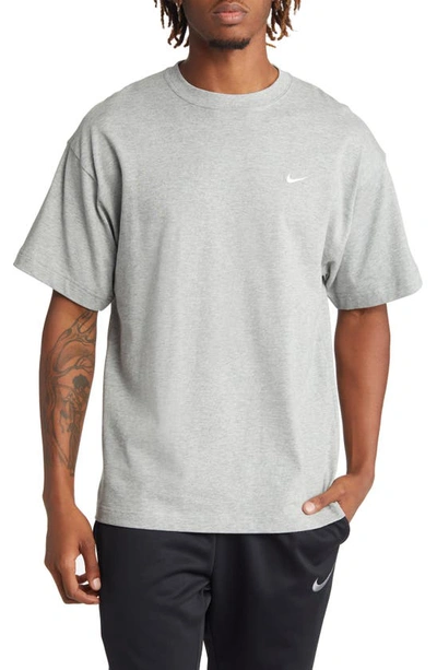 Shop Nike Lab Crewneck T-shirt In Dark Grey Heather/ White