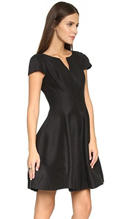 Shop Halston Heritage Notch Neck Tulip Dress In Black