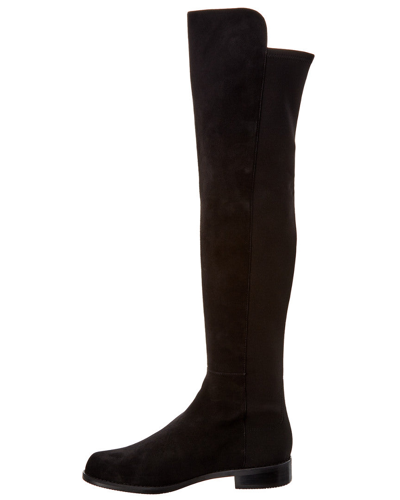 Shop Stuart Weitzman Reddy 5050 Suede Over-the-knee Boot In Black