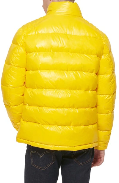 Shop Guess Hooded Solid Puffer Jacket In Sun