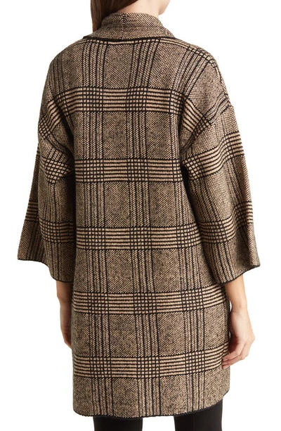 Love Token Bob Plaid Cardigan In Camel Combo
