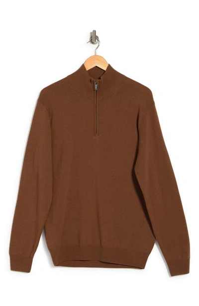 Shop Rodd & Gunn Cashmere Merino Half-zip Sweater In Ginger