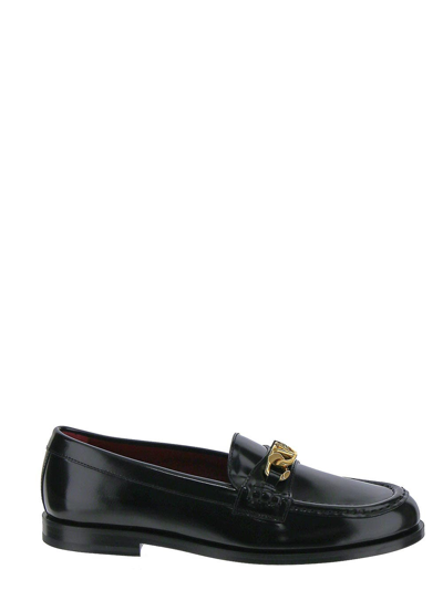 Shop Valentino Vlogo Chain Loafers In Black