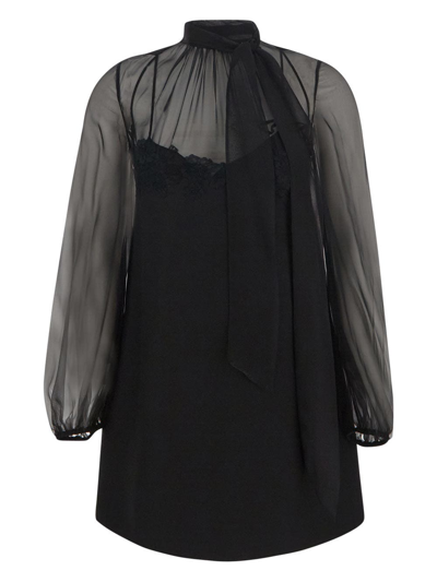 Shop Valentino Mini Dress In Black