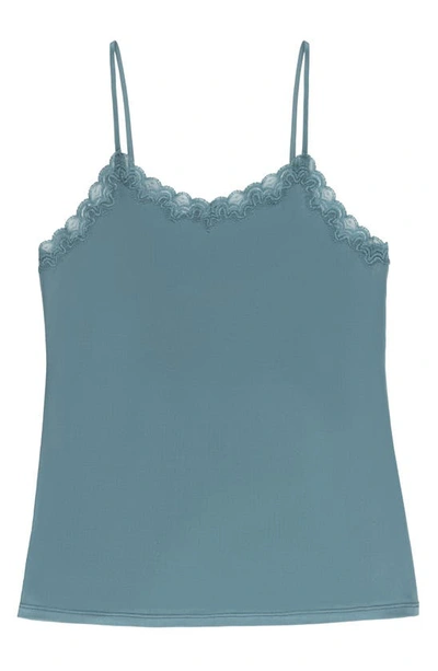 Shop Uwila Warrior Soft Silk Lace Trim Camisole In Storm Blue