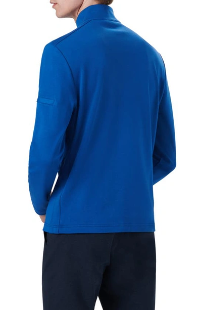 Shop Bugatchi Cotton Quarter Zip Pullover In French Blue