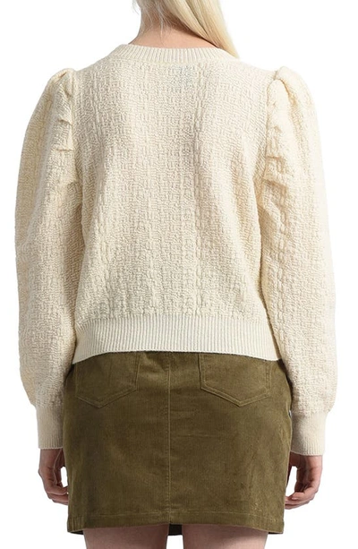 Shop Molly Bracken Puff Sleeve Sweater In Off White