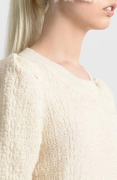 Shop Molly Bracken Puff Sleeve Sweater In Off White