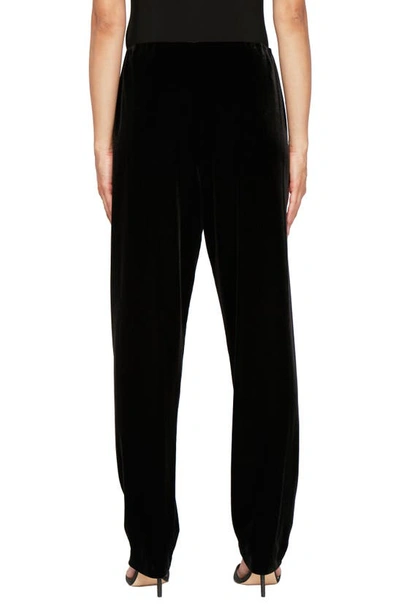 Alex Evenings Slim Velvet Pull-on Pants In Black