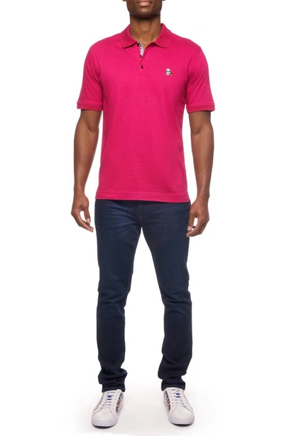 Shop Robert Graham Archie Short Sleeve Polo In Berry