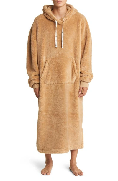 Shop Ugg Winston Fleece Pullover Hoodie Robe In Live Oak