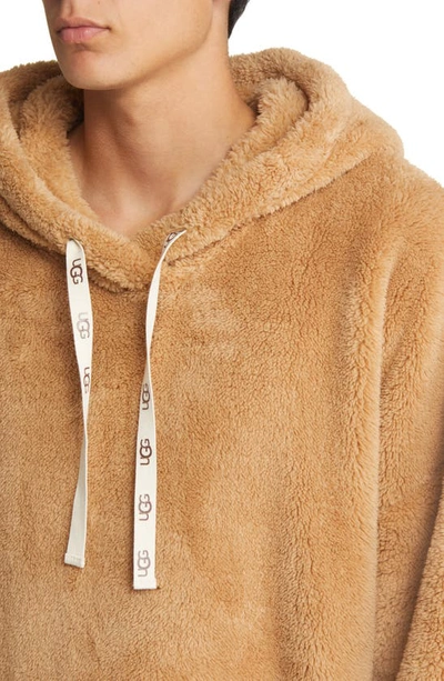 Shop Ugg Winston Fleece Pullover Hoodie Robe In Live Oak