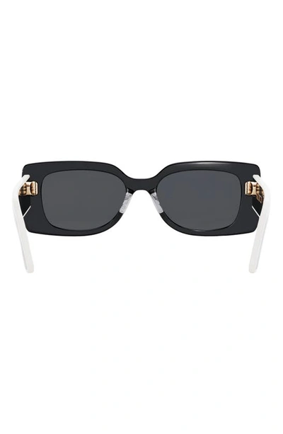 Shop Dior 'pacific S1u 53mm Rectangular Sunglasses In Shiny Black / Smoke