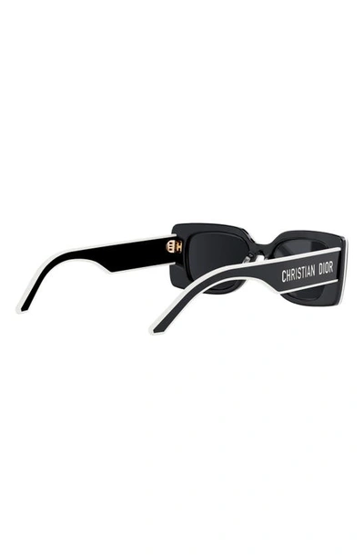 Shop Dior 'pacific S1u 53mm Rectangular Sunglasses In Shiny Black / Smoke