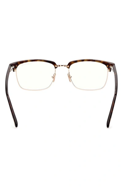 Tom Ford 54mm Browline Blue Light Blocking Glasses In Dark Havana