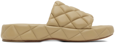 Shop Bottega Veneta Beige Padded Sandals In 2624 Cane Sugar