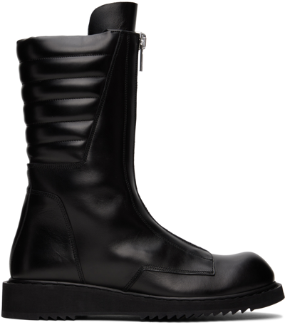 Rick Owens Stivali Basket Creeper Leather Boots In Black | ModeSens