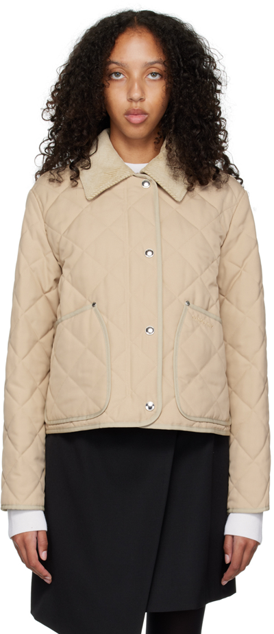 Shop Burberry Beige Lanford Jacket In Soft Fawn