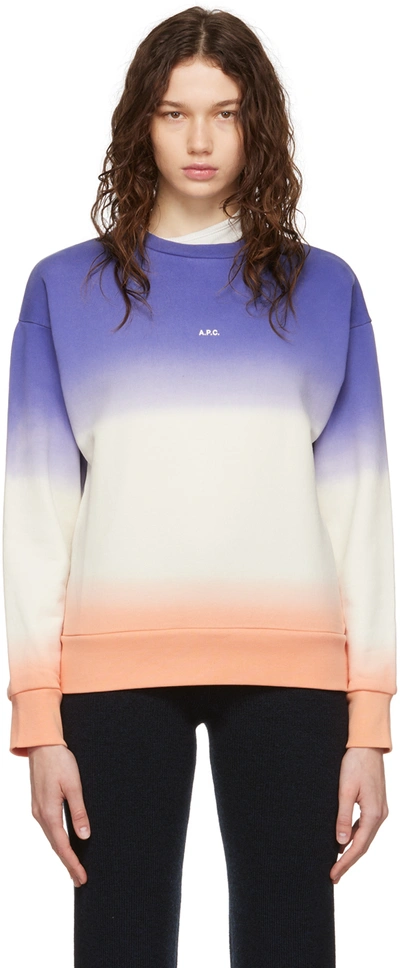 Shop Apc Multicolor Chris Sweatshirt In Ead Peach