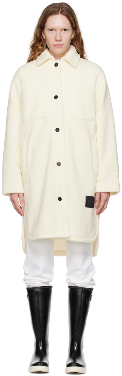 Shop Hugo Off-white Melesa Jacket In 110 Open White