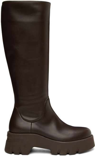 Shop Gianvito Rossi Brown Montey Tall Boots In Moka