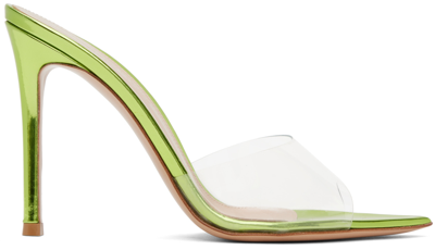 Shop Gianvito Rossi Green Elle Heeled Sandals In Trasp+kiwi
