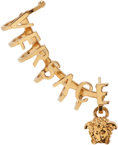 Shop Versace Gold Medusa Ear Cuff In 3j000  Gold