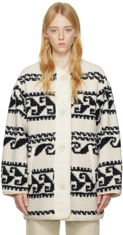 Shop Isabel Marant Étoile Off-white Himemma Reversible Jacket In 23ec Ecru