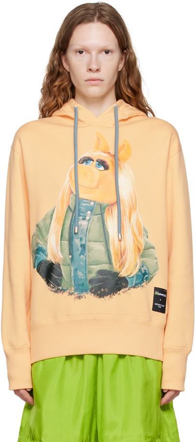 Shop Moncler Genius 2 Moncler 1952 Orange 'the Muppets' Hoodie In 310 Pale Yellow