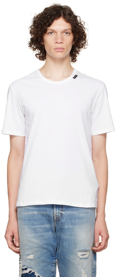 Shop Palm Angels White Essential T-shirt In White Black
