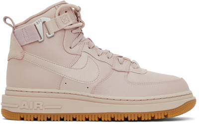 Nike Pink Air Force 1 High Utility 2.0 Sneakers In Fossil Stone/pearl  White/fossil Stone