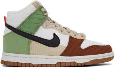 Shop Nike White & Brown Dunk High Lx Next Nature Sneakers In 100 Summit White/bla