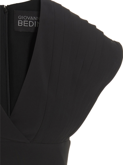 Giovanni Bedin Plisse Detail Mini Dress In Black
