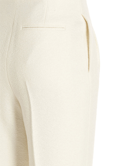 Shop Rochas Texture Wool Trousers In White