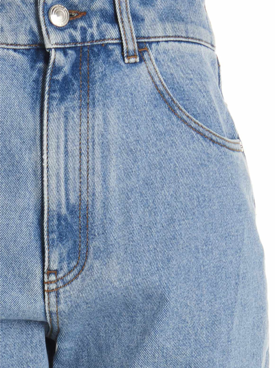 Shop Gcds Crystal Logo Jeans In Light Blue