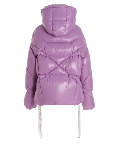 Shop Khrisjoy Khris Iconic Shiny Puffer Jacket In Purple
