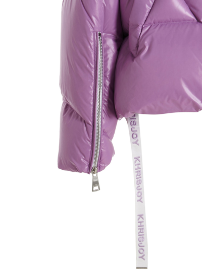 Shop Khrisjoy Khris Iconic Shiny Puffer Jacket In Purple