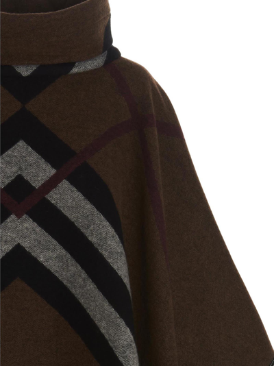 Shop Burberry Wootton Poncho In Brown