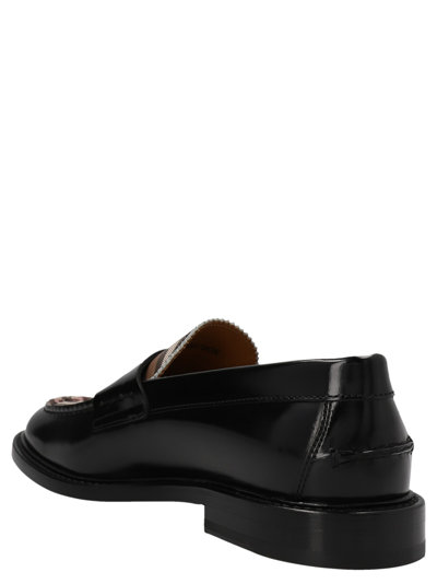 Shop Burberry Croftwood Loafers In Black