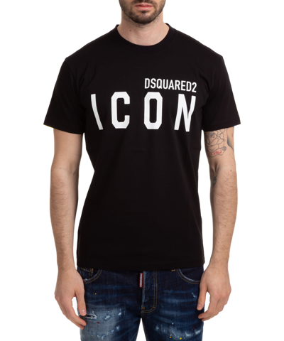 Shop Dsquared2 Icon Cotton T-shirt In Nero
