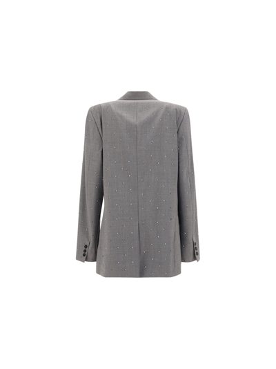 Shop Msgm Blazer Jacket In Grey
