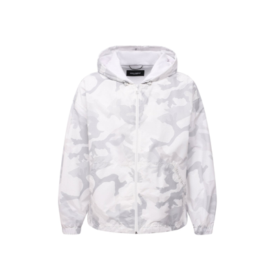 Shop Dolce & Gabbana Camouflage Logo Print Jacket In White
