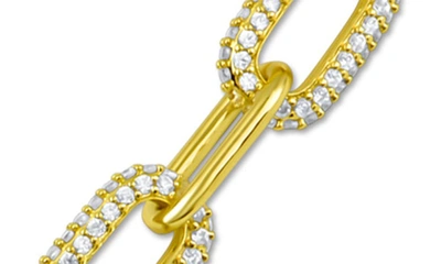 Shop Cz By Kenneth Jay Lane Gold-tone Double Cz Link Bracelet In Clear/ Gold