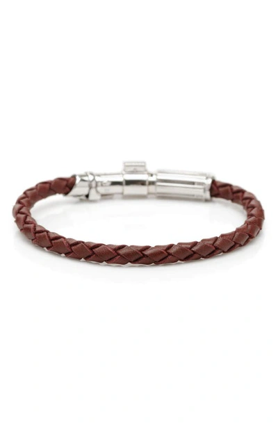 Cufflinks, Inc Men's Star Wars Darth Vader Lightsaber Sterling Silver & Leather Bracelet In Red