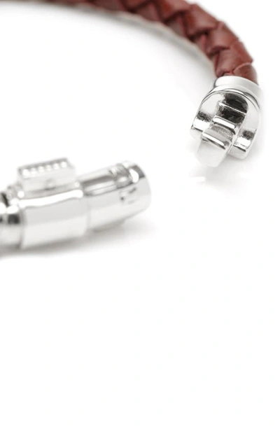 Cufflinks, Inc Men's Star Wars Darth Vader Lightsaber Sterling Silver & Leather Bracelet In Red