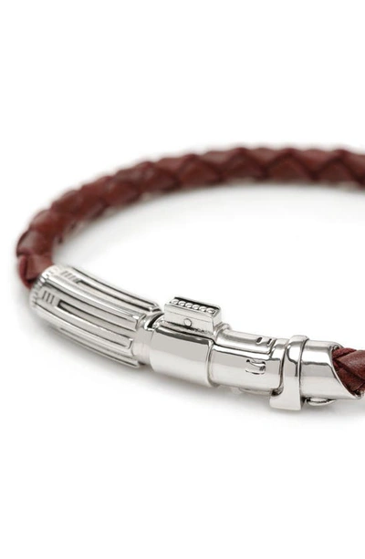 Cufflinks, Inc Men's Star Wars Darth Vader Lightsaber Sterling Silver & Leather Bracelet In Red