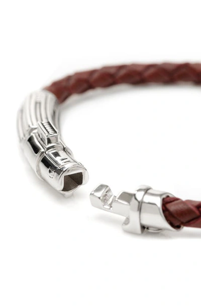 Cufflinks, Inc Men's Star Wars Darth Vader Lightsaber Sterling Silver & Leather Bracelet In Red