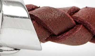 Cufflinks, Inc Men's Star Wars Darth Vader Lightsaber Sterling Silver & Leather Bracelet In Red